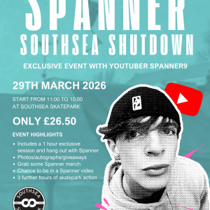 Artwork for the Spanner Southsea Shutdown event